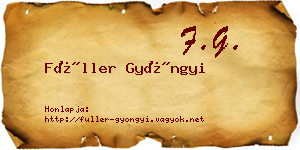 Füller Gyöngyi névjegykártya